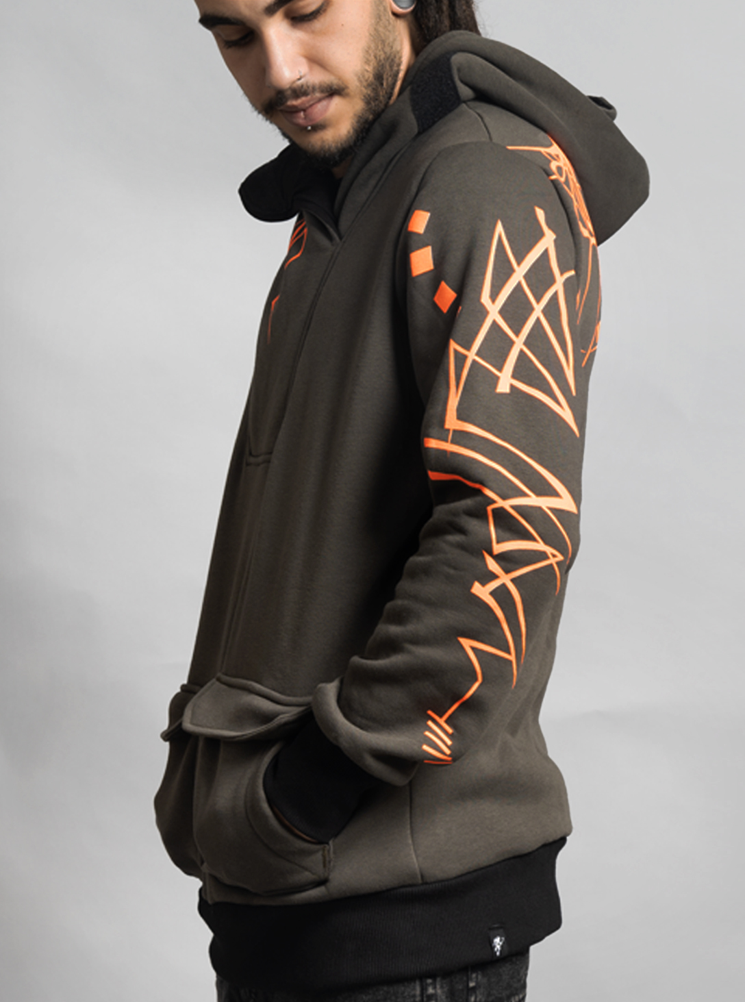 KAPUCHOL MEN HOOD WITH POCKETS OLIVE