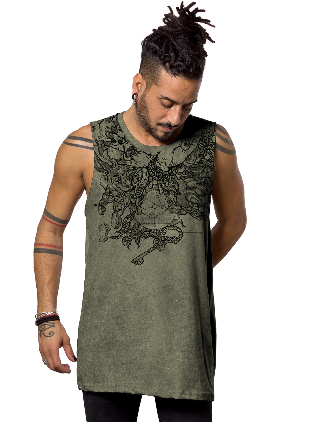 Key Dragon Olive Tank Top