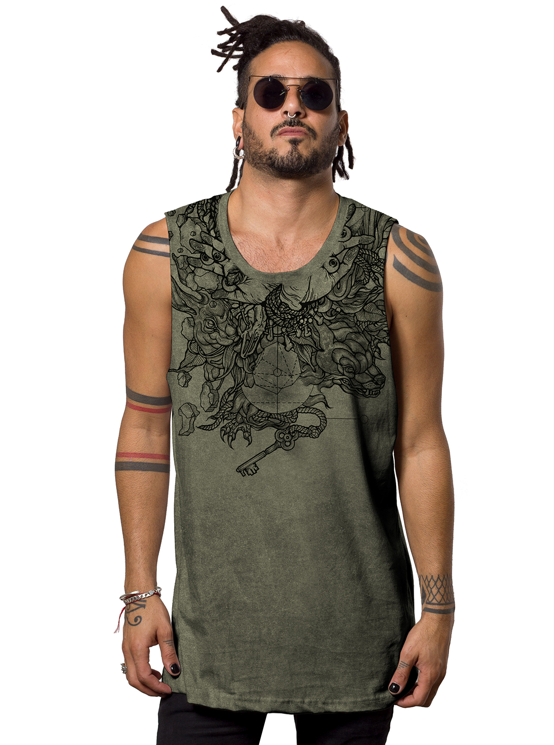 Key Dragon Olive Tank Top