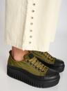 Brighton platform Shoes with lace KHAKI