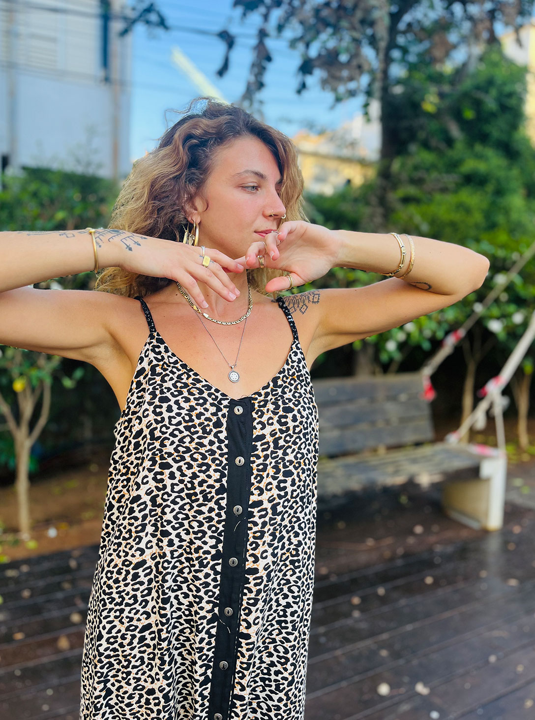Maxi Button Dress LEOPARD