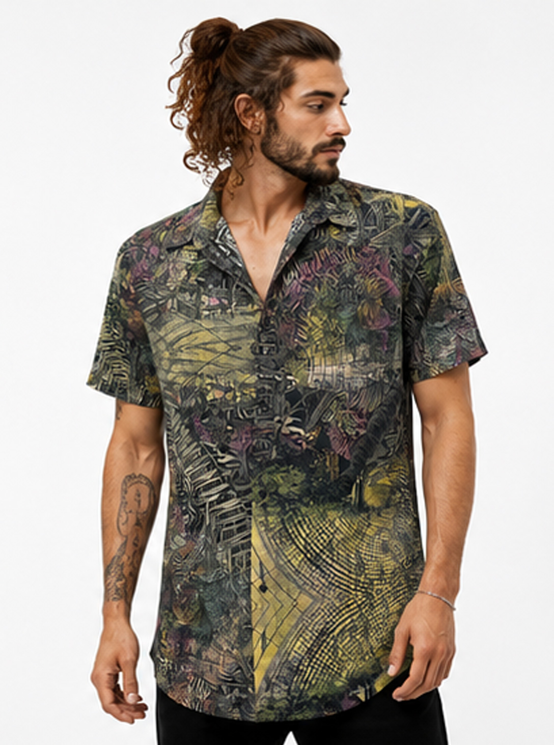 LOST PARADISE MEN'S BUTTON SHIRT