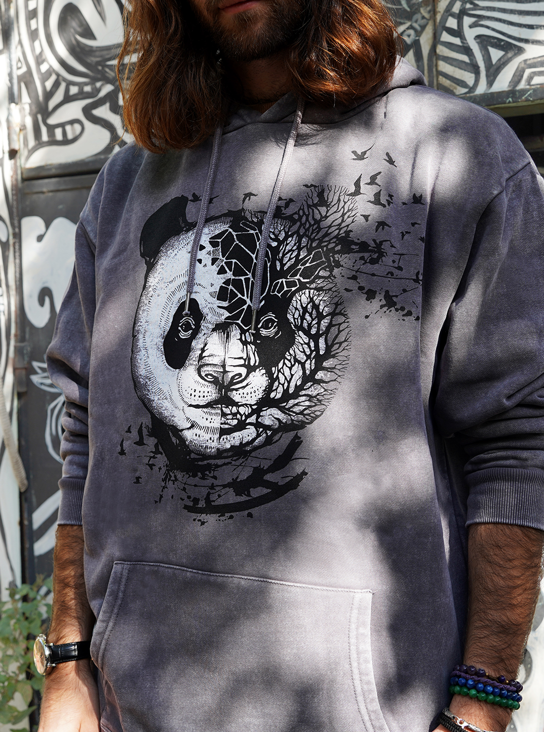 MIHA WASH GREY MEN'S HOOD