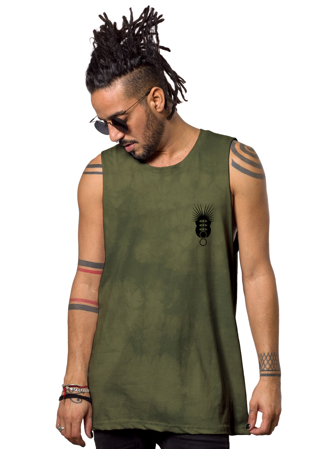 MIKO OLIVE TIE DYE- MEN'S TANK TOP