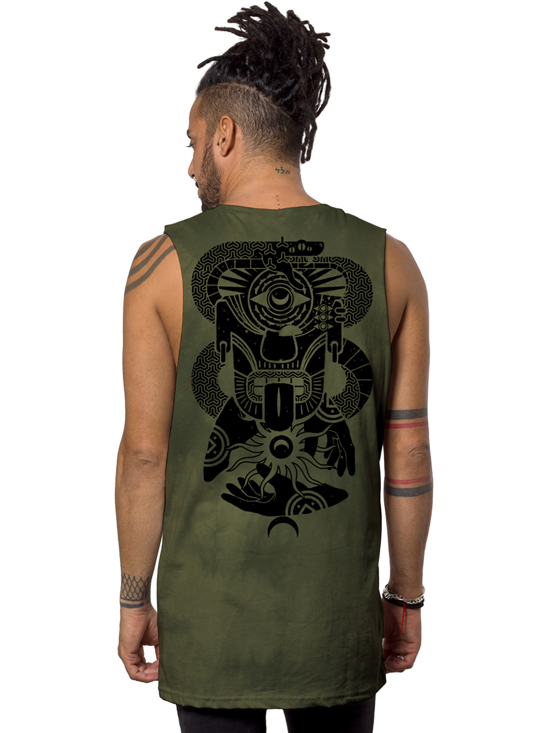 MIKO OLIVE TIE DYE- MEN'S TANK TOP