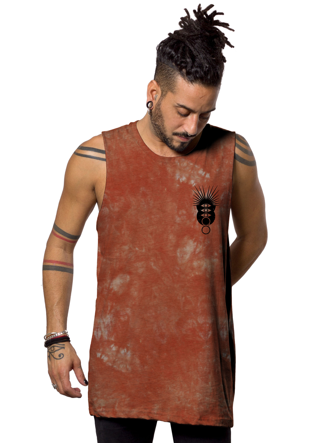 MIKO ORNAGE TIE DYE- MEN TANK TOP