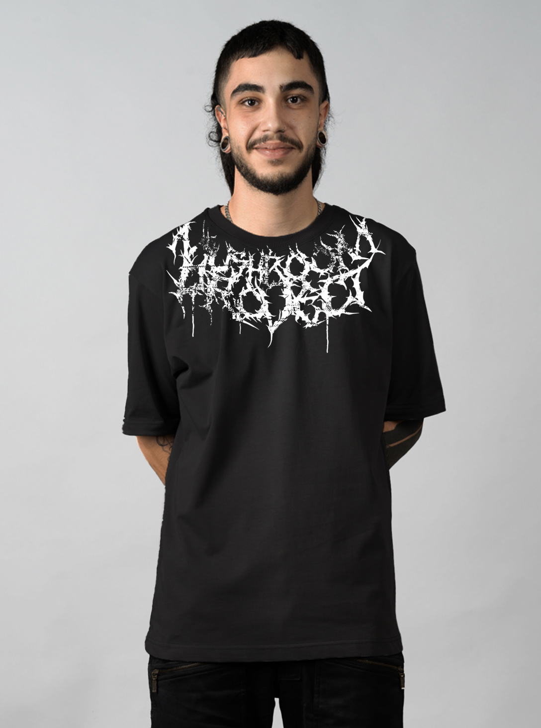 MUSHROOM PROJECT MEN OVERSIZE T-SHIRT BLACK