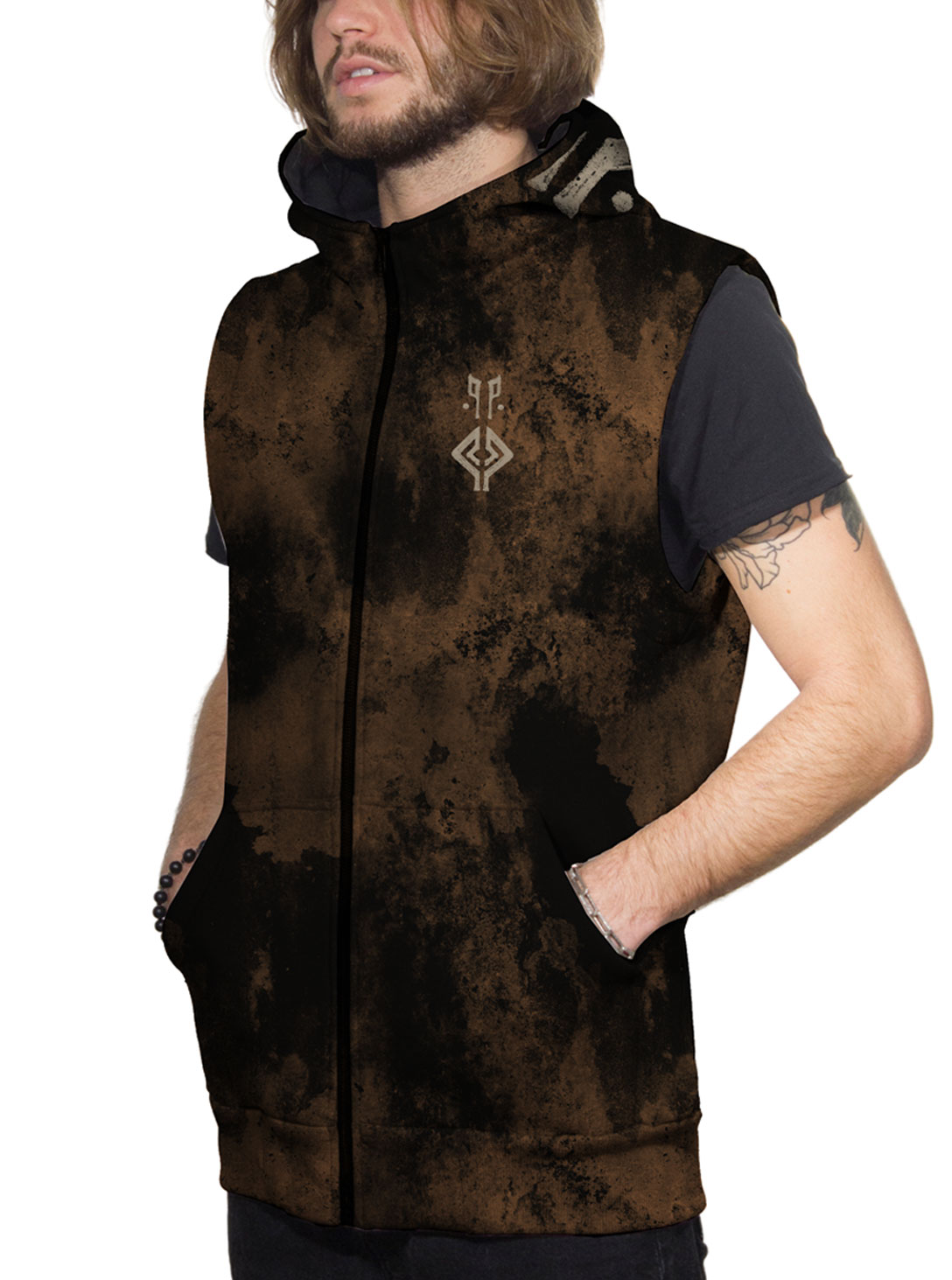 NAZU VEST RUST BROWN