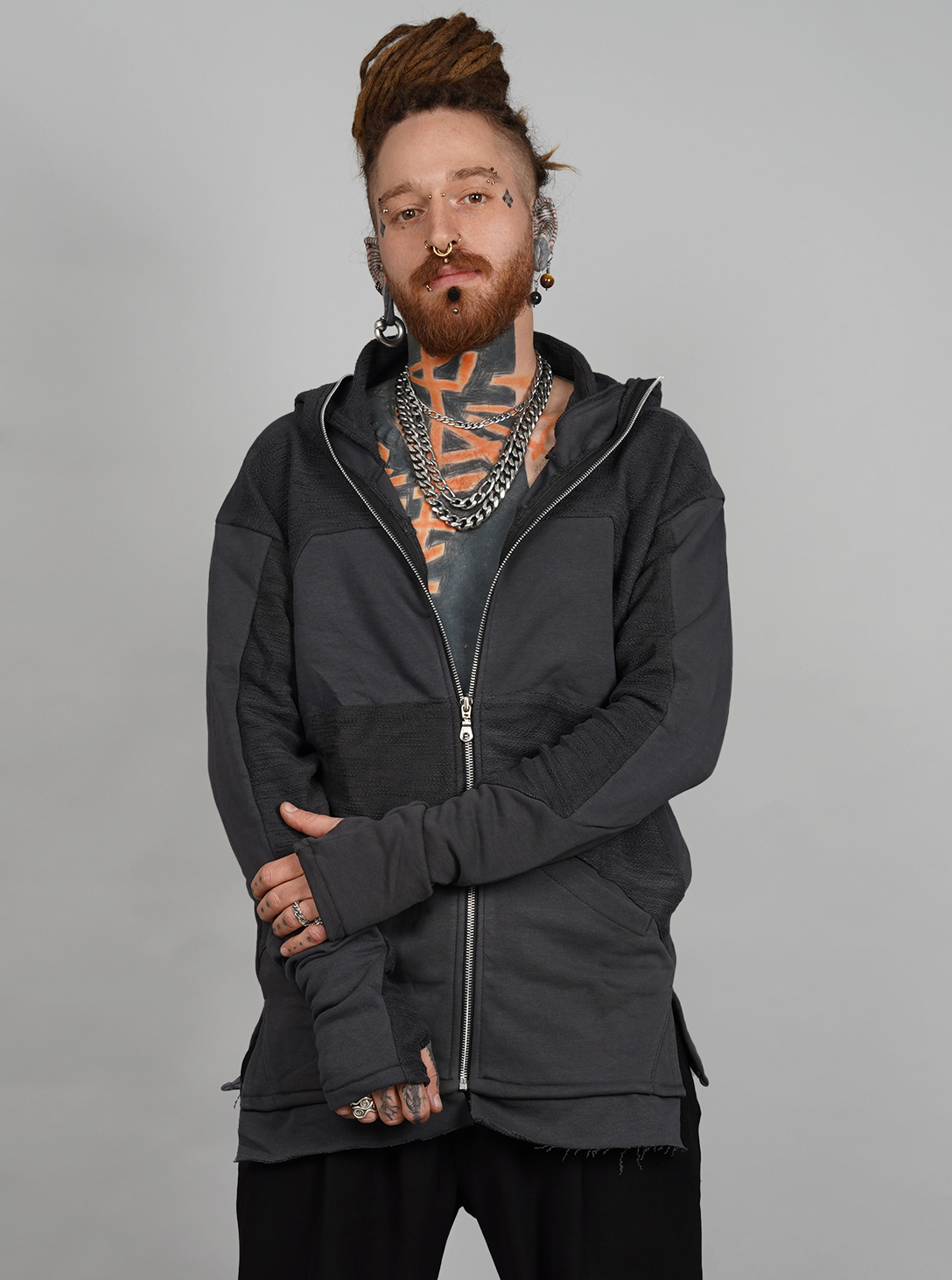 NEPTUNE MEN HOOD DARK GREY