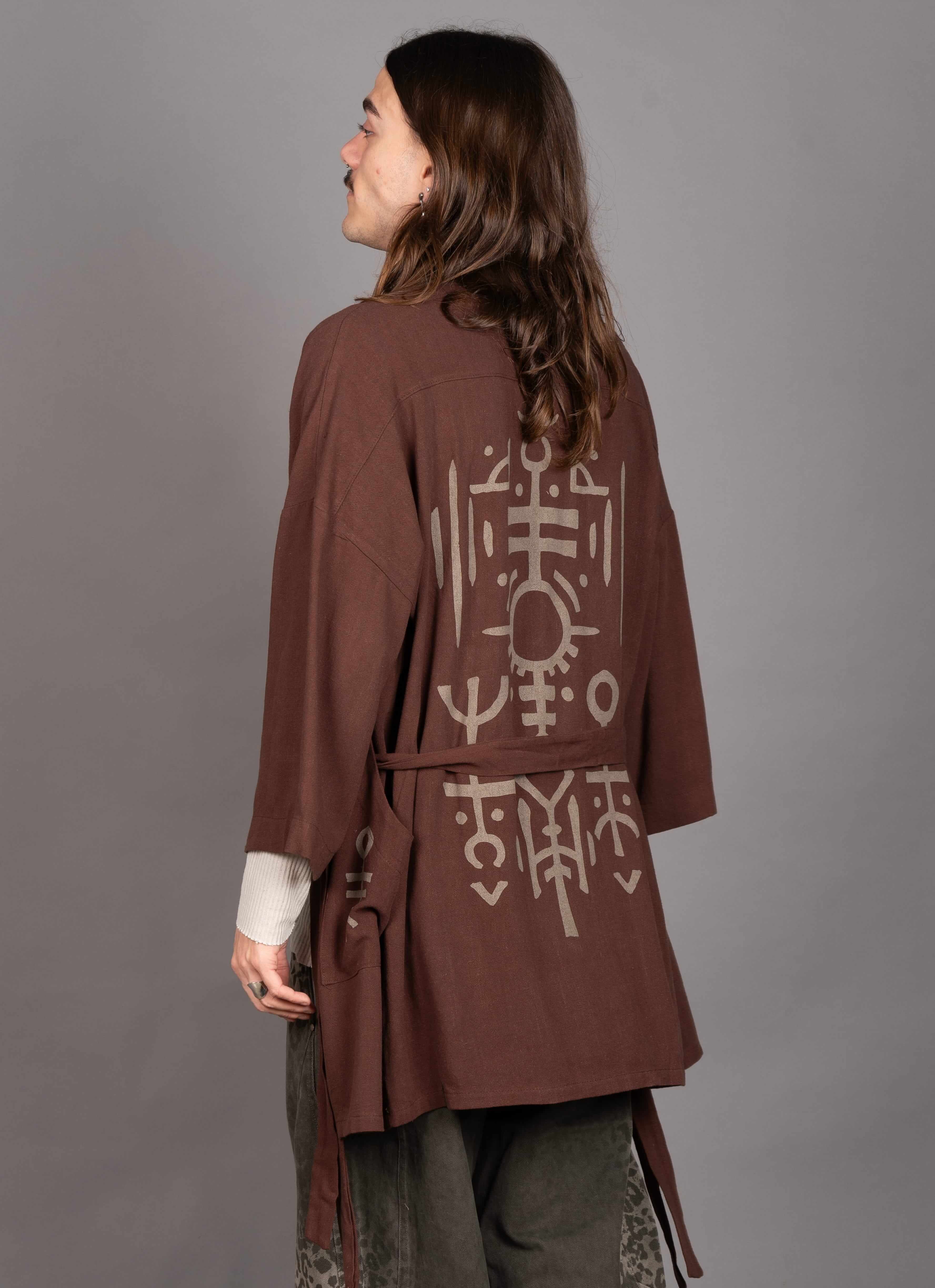 NUNU MIDI KIMONO BROWN