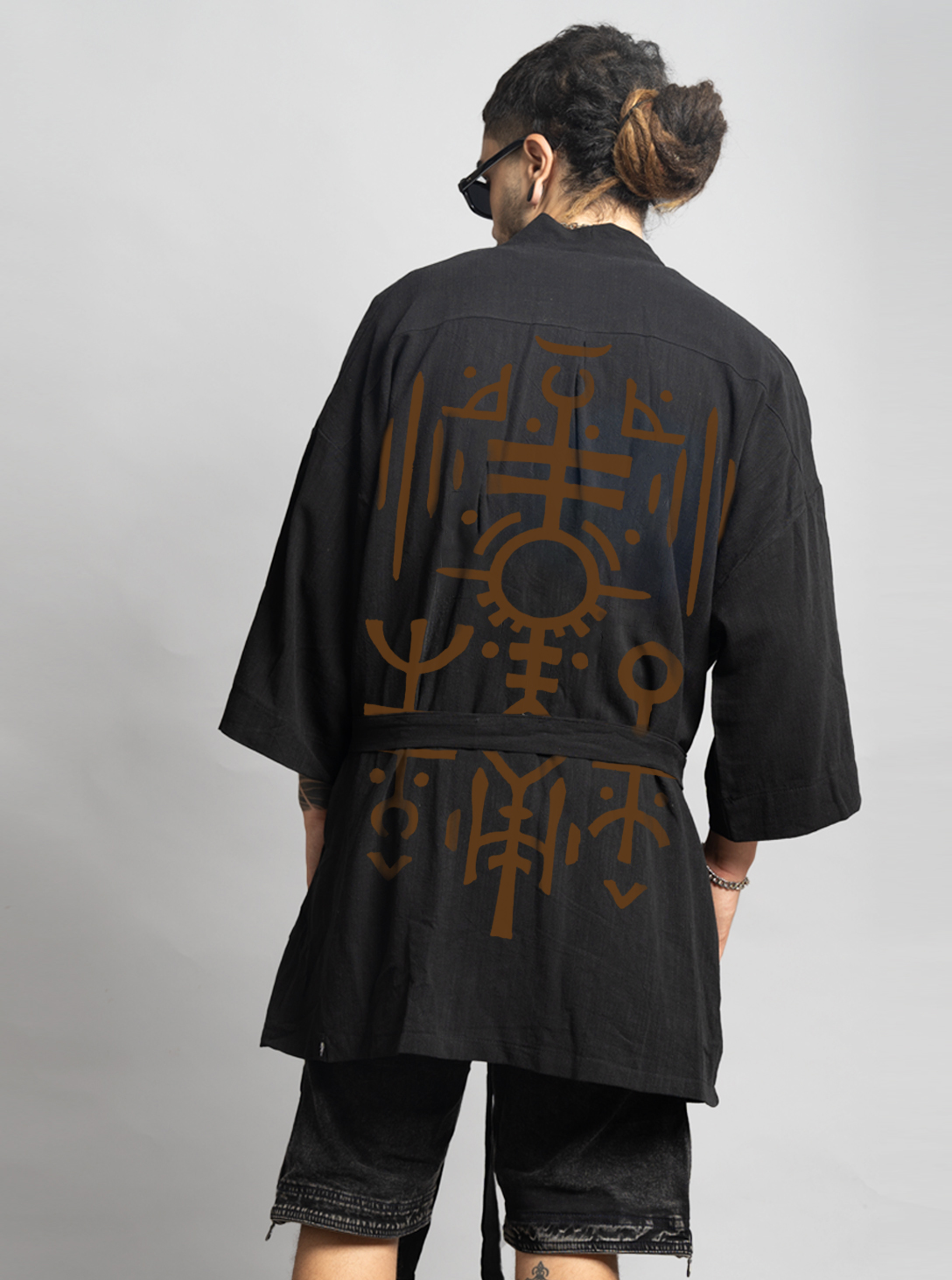 NUNU MIDI KIMONO BLACK