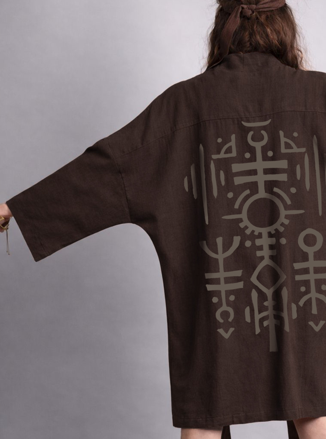 NUNU MIDI KIMONO BROWN