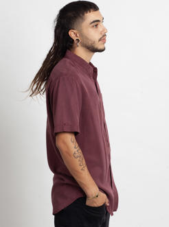OR BUTTON SHIRT BORDEAUX WASH