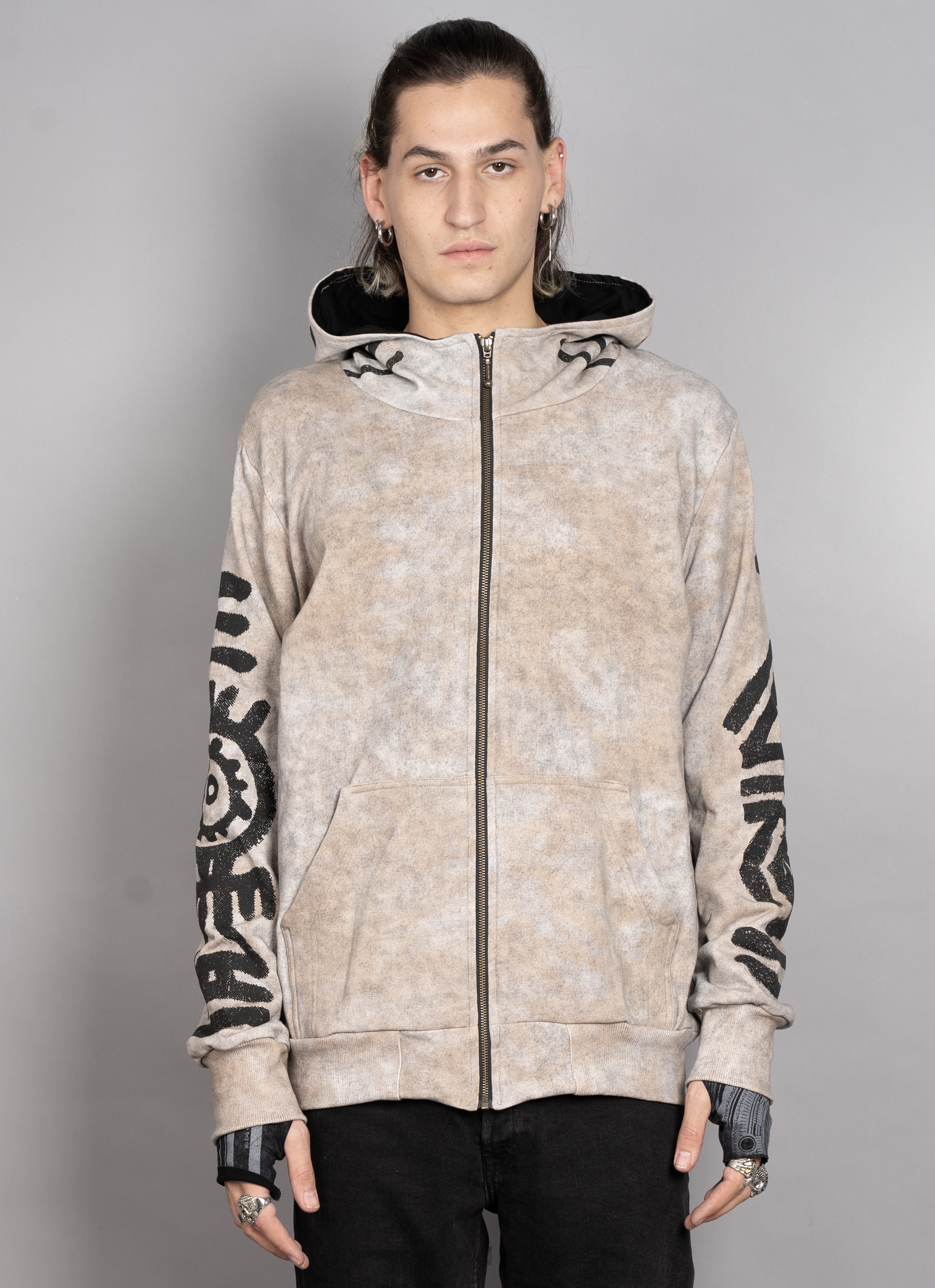 PALEO MEN HOOD-SAND TIE DYE