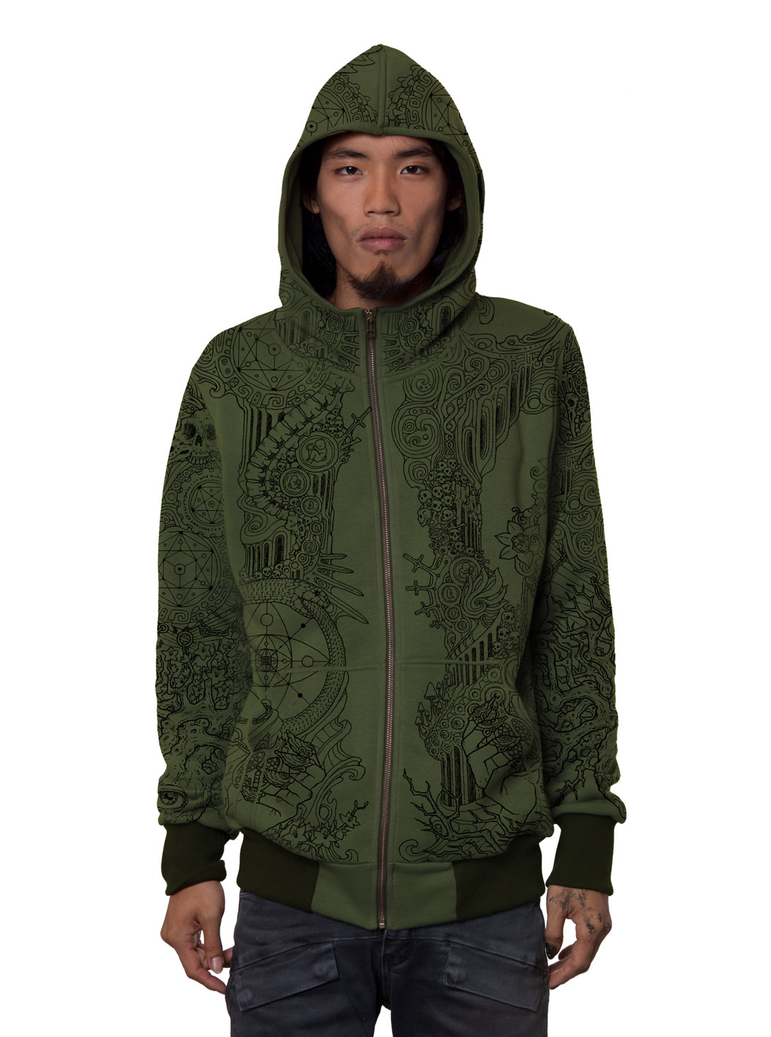 PERSEPHONE MEN HOOD OLIVE