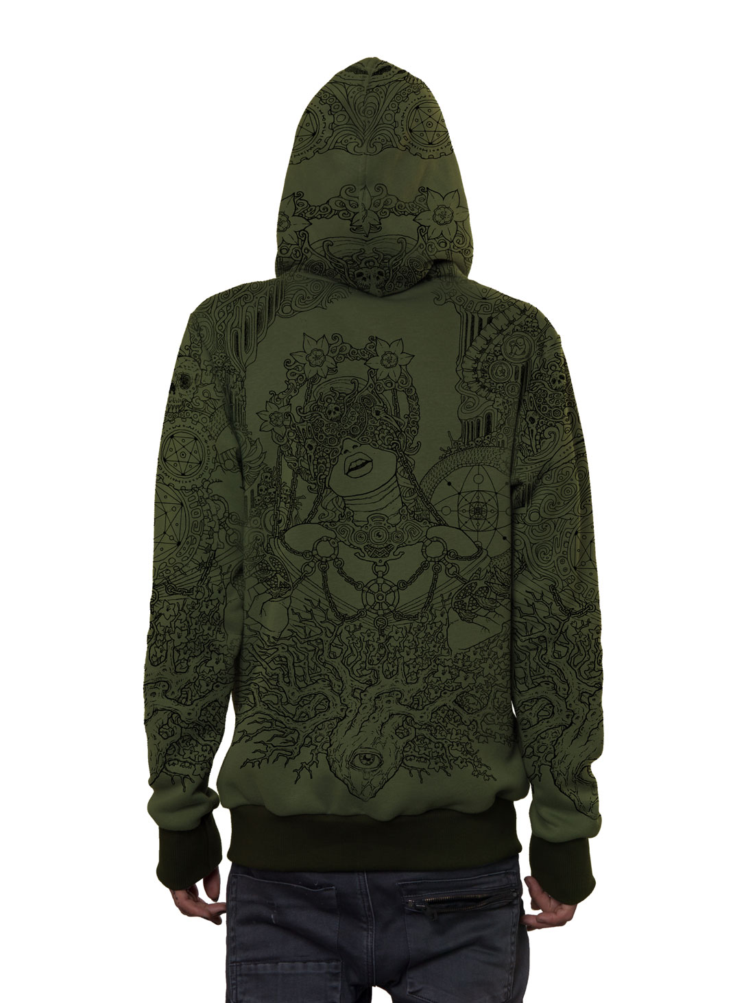 PERSEPHONE MEN HOOD OLIVE