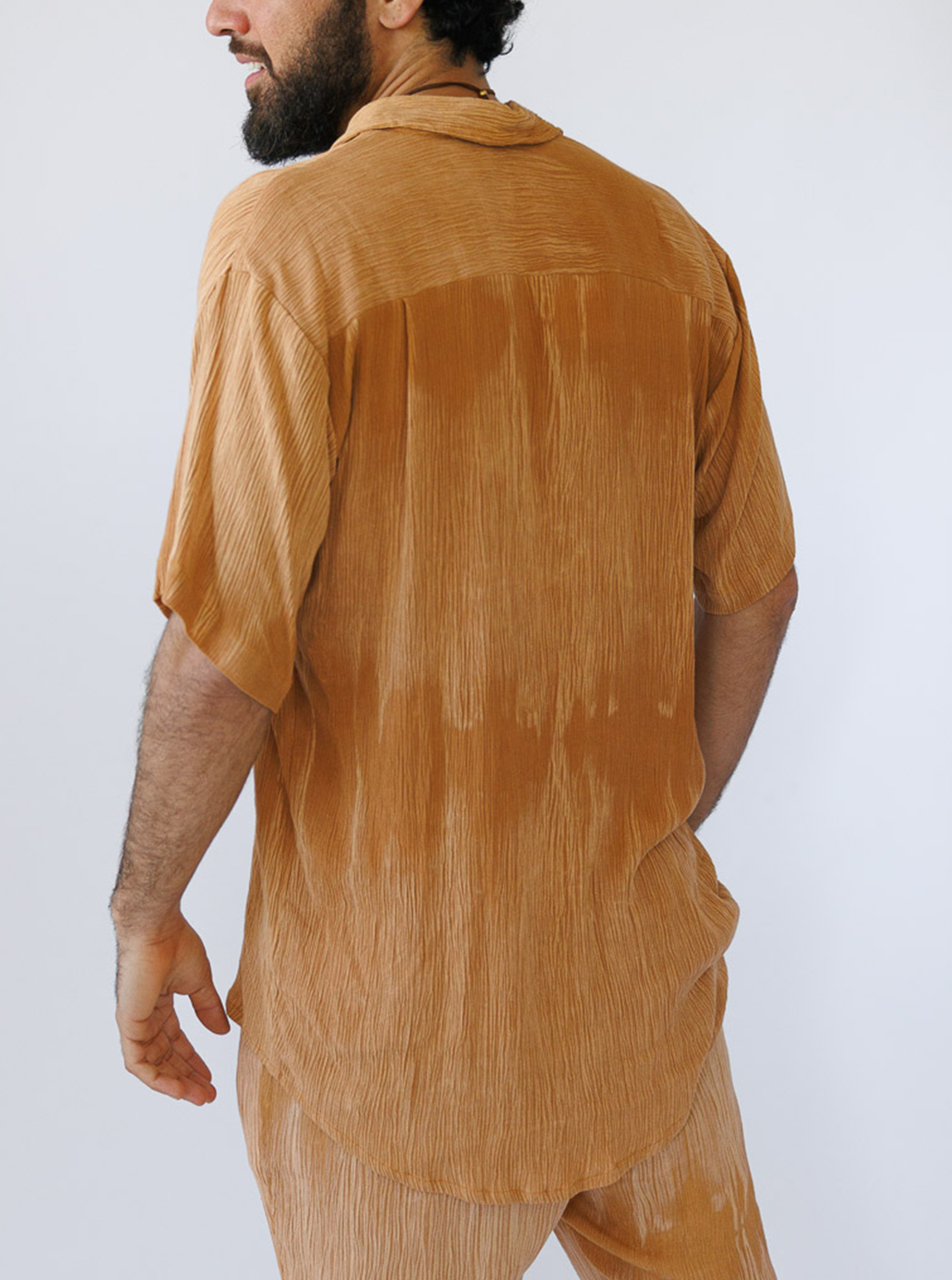BUTTON SHIRT-RUST TIE DYE