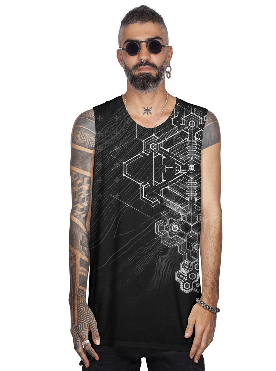 RYOMA MEN'S TANK TOP-BLACK