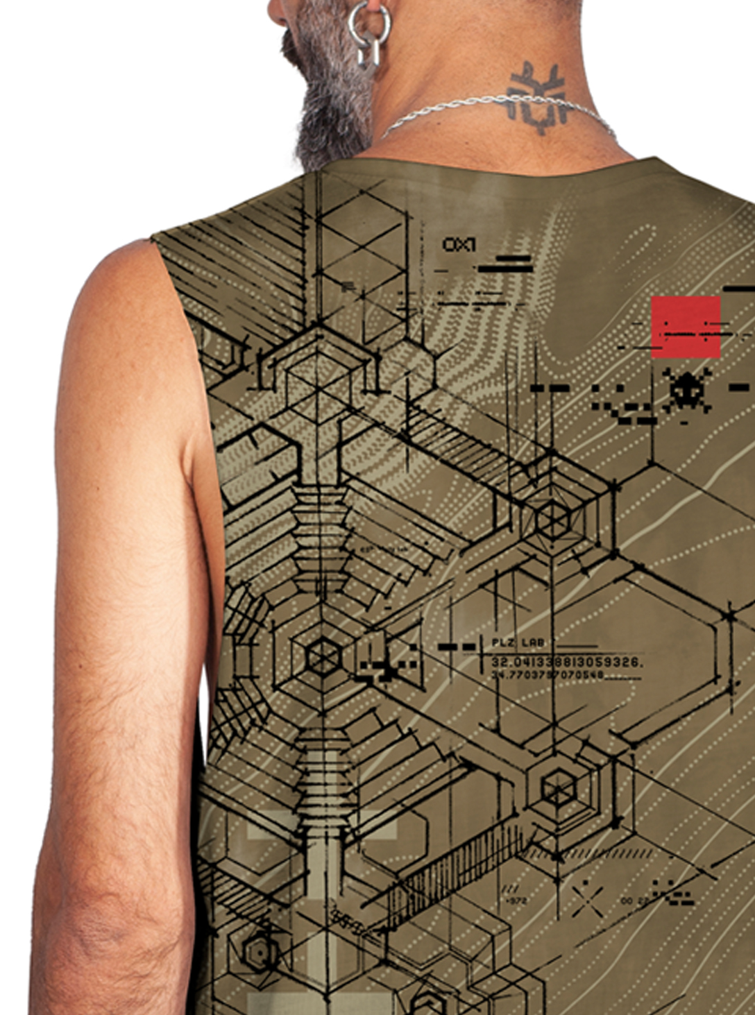 RYOMA MEN'S TANK TOP-OLIVE T.D