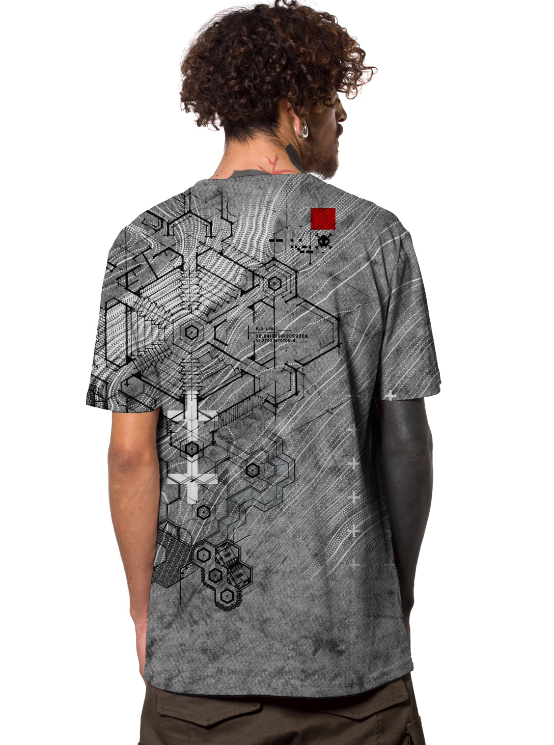 RYOMA MEN T-SHIRT GREY TEXTURE