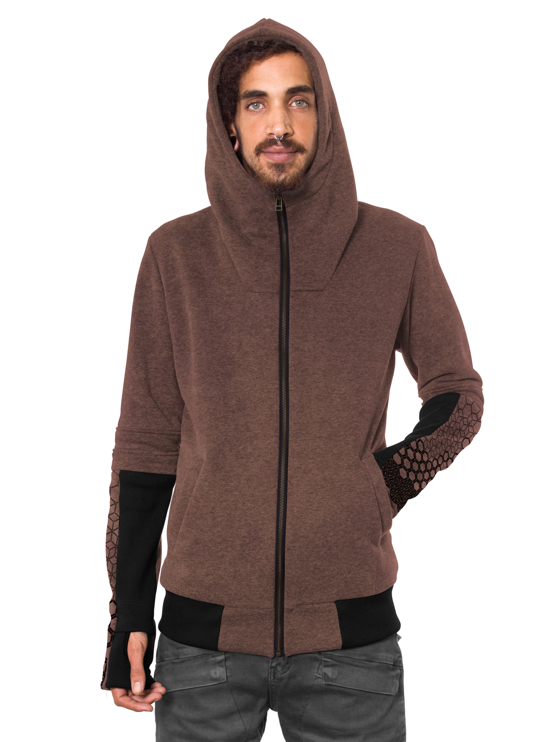 Saito MEN'S HOOD-BROWN TIE DYE