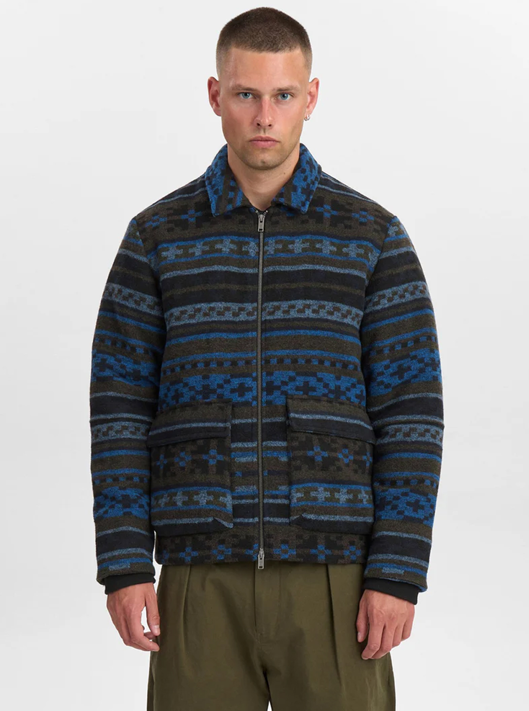 AKBRUCE MEN WOOL JACKET-SKY CAPTAIN