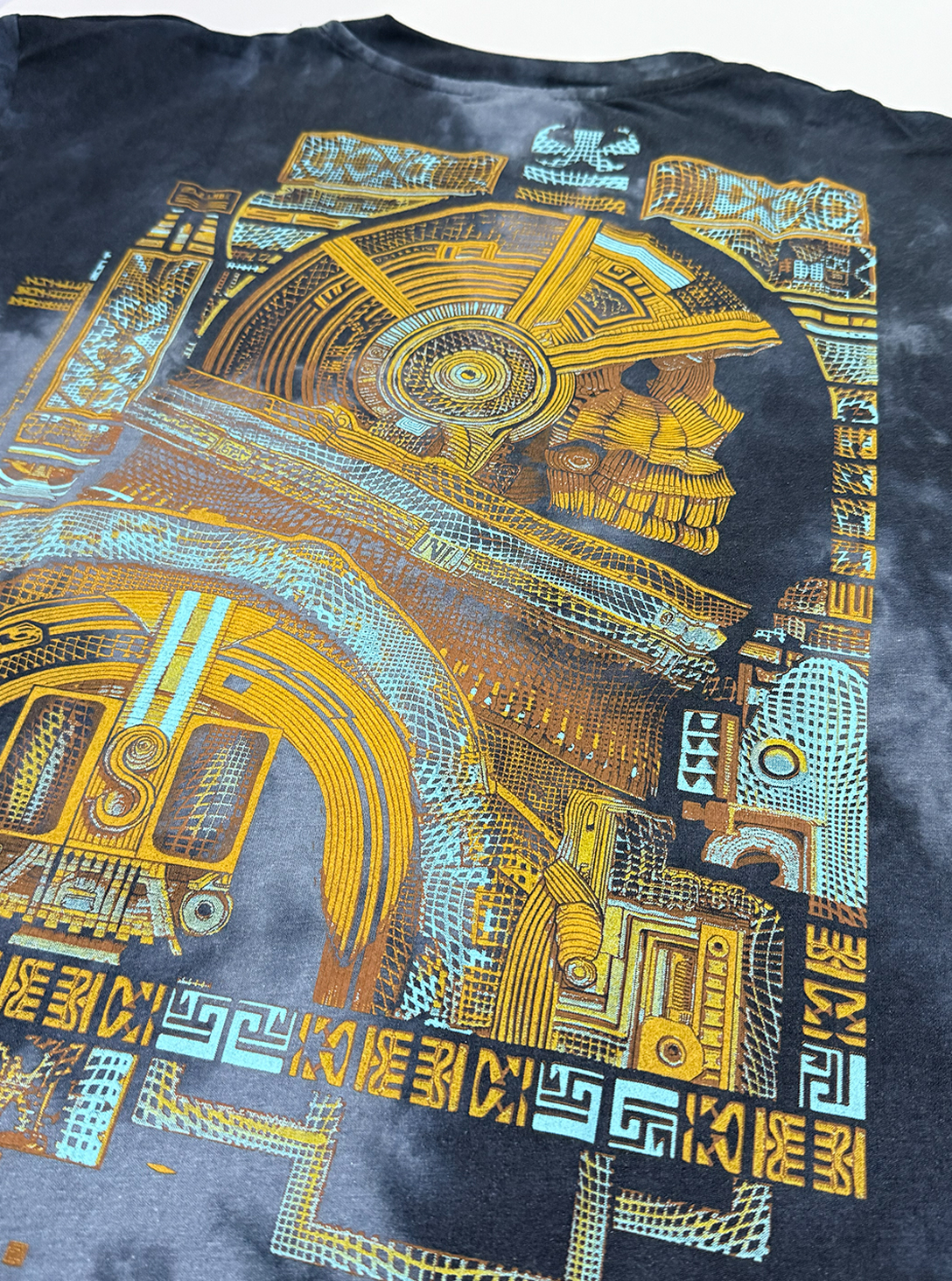 SNAP OVERSIZE T-SHIRT GREY TIE DYE