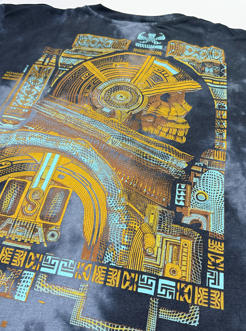 SNAP OVERSIZE T-SHIRT GREY TIE DYE