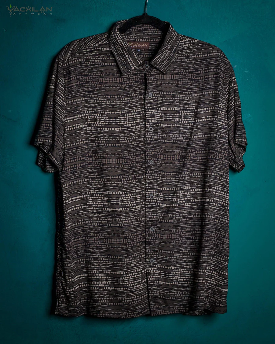 Men's Half Sleeve Shirts Viscose All-Over Digital Print SANDSTORM