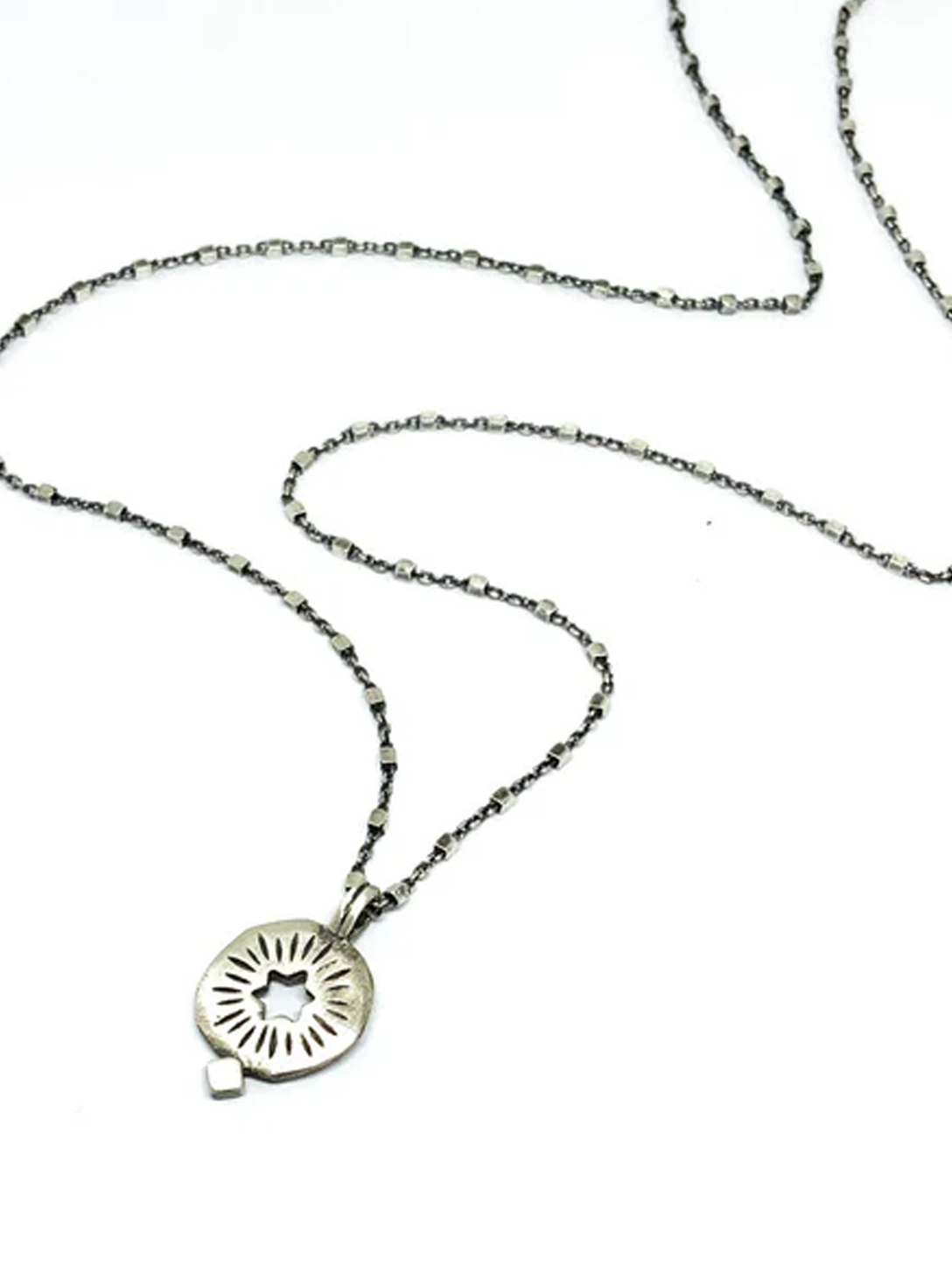 Silver Rising Star Of David Necklace