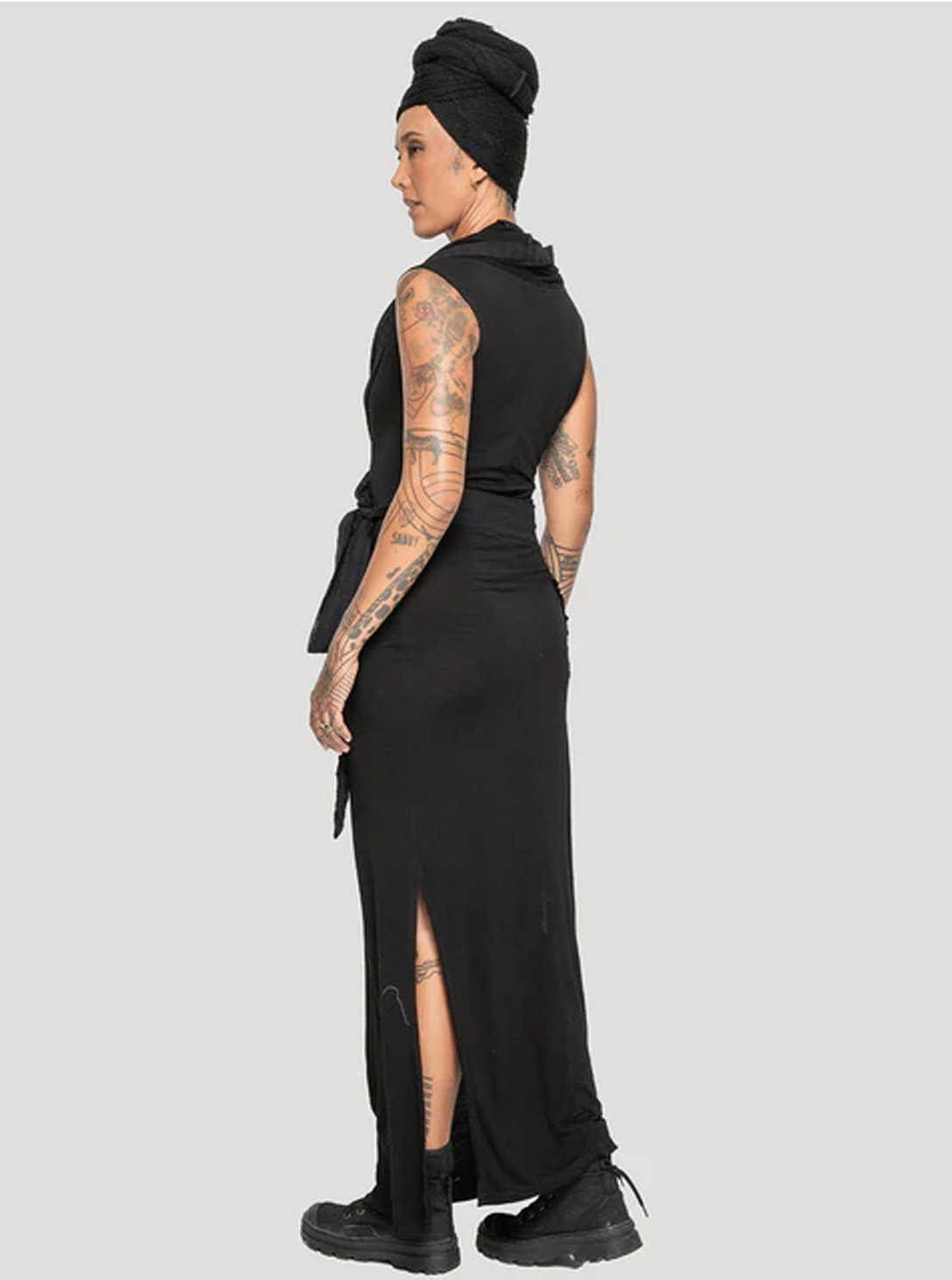 Sorcerer Ho-WOEMN WRAPED Maxi Dress BLACK