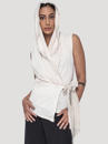 Sorcerer Hooded Wrap Top WHITE