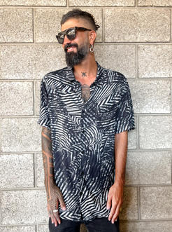 Tiga Button Shirt Black & White
