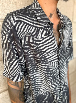 Tiga Button Shirt Black & White