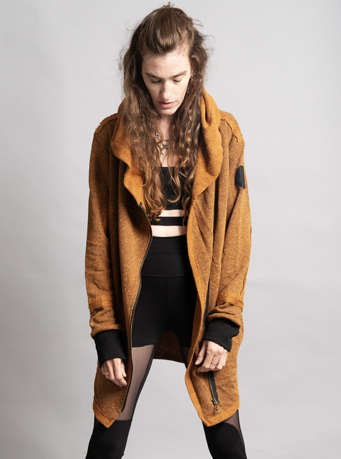 Token- Women Oversize Zip Hoodie Moka