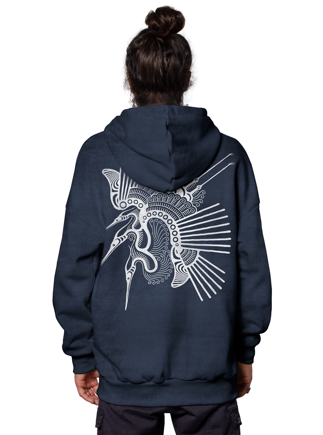 TSURU OVERSIZE WASH  HOOD BLUE