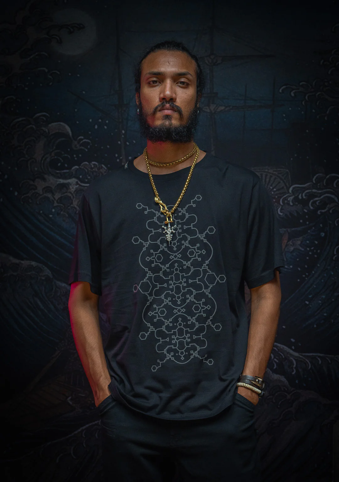 YACXI T-Shirt Men Black IKARO