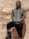 Rhino Sleeveless Baggy Hoodie Sweatshirt WASH GREY