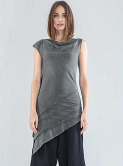 WILLOW WOMEN A-SYMMETRIC TUNIC WASH OLIVE