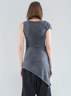 WILLOW WOMEN A-SYMMETRIC TUNIC WASH BLACK