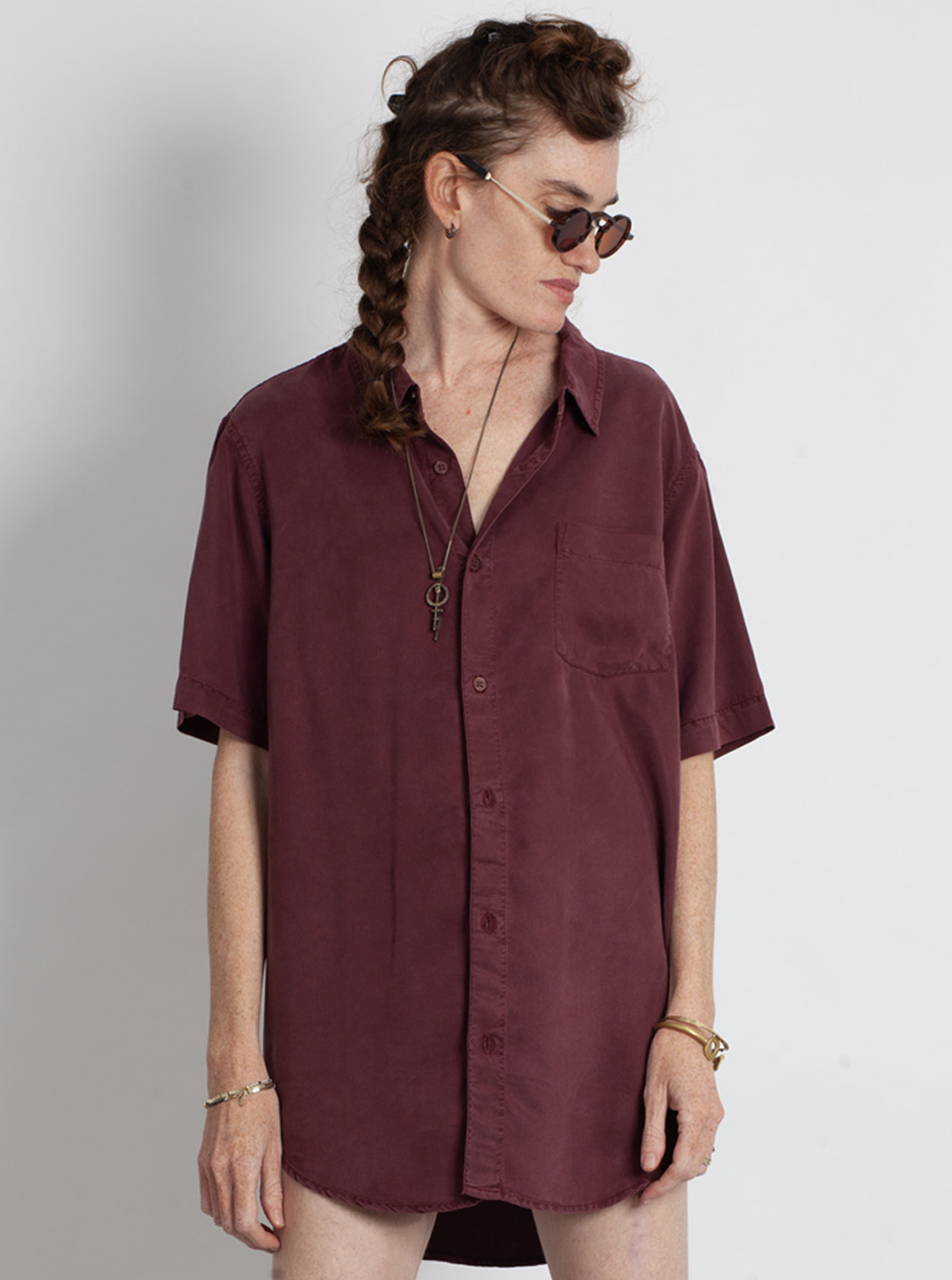 OR BUTTON SHIRT BORDO WASH