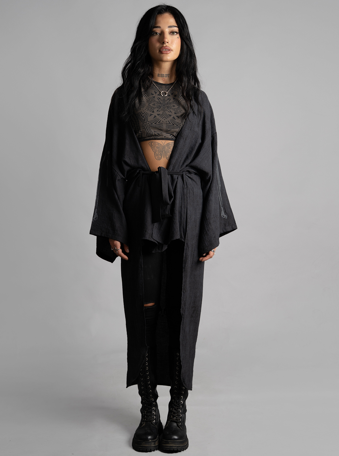 Yukata WOMEN KIMONO WASH Black