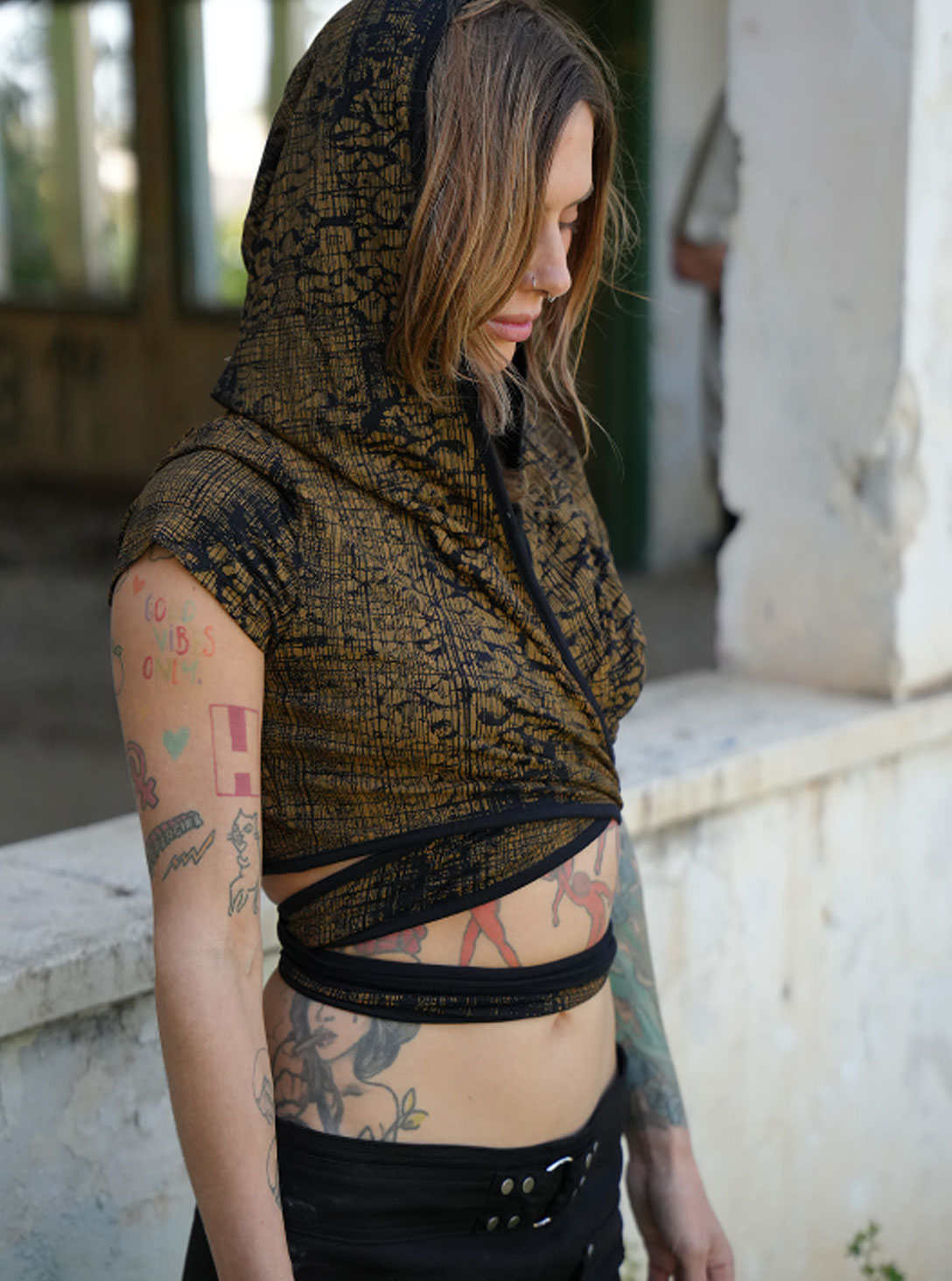 Cheeta Warp WOMEN'S TOP Black 