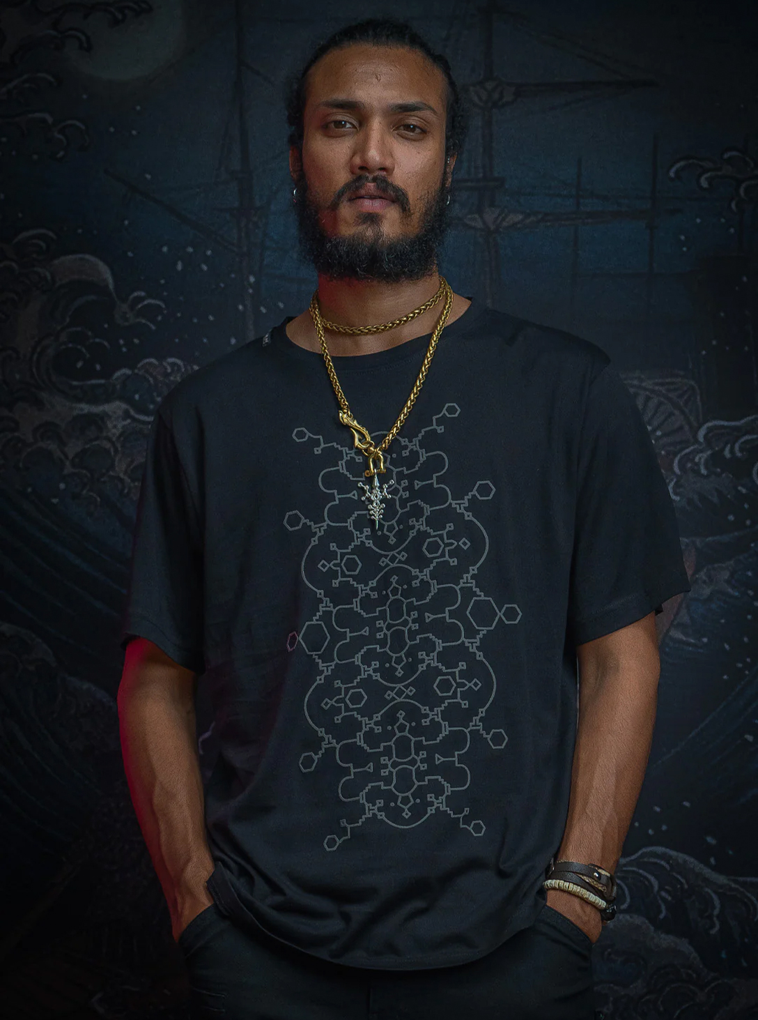 YACXI T-Shirt Men Black IKARO