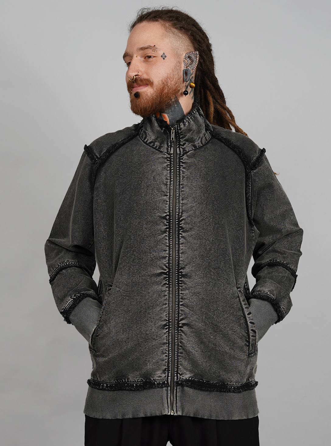 DEXTER JACKET ACID WASH BLACK