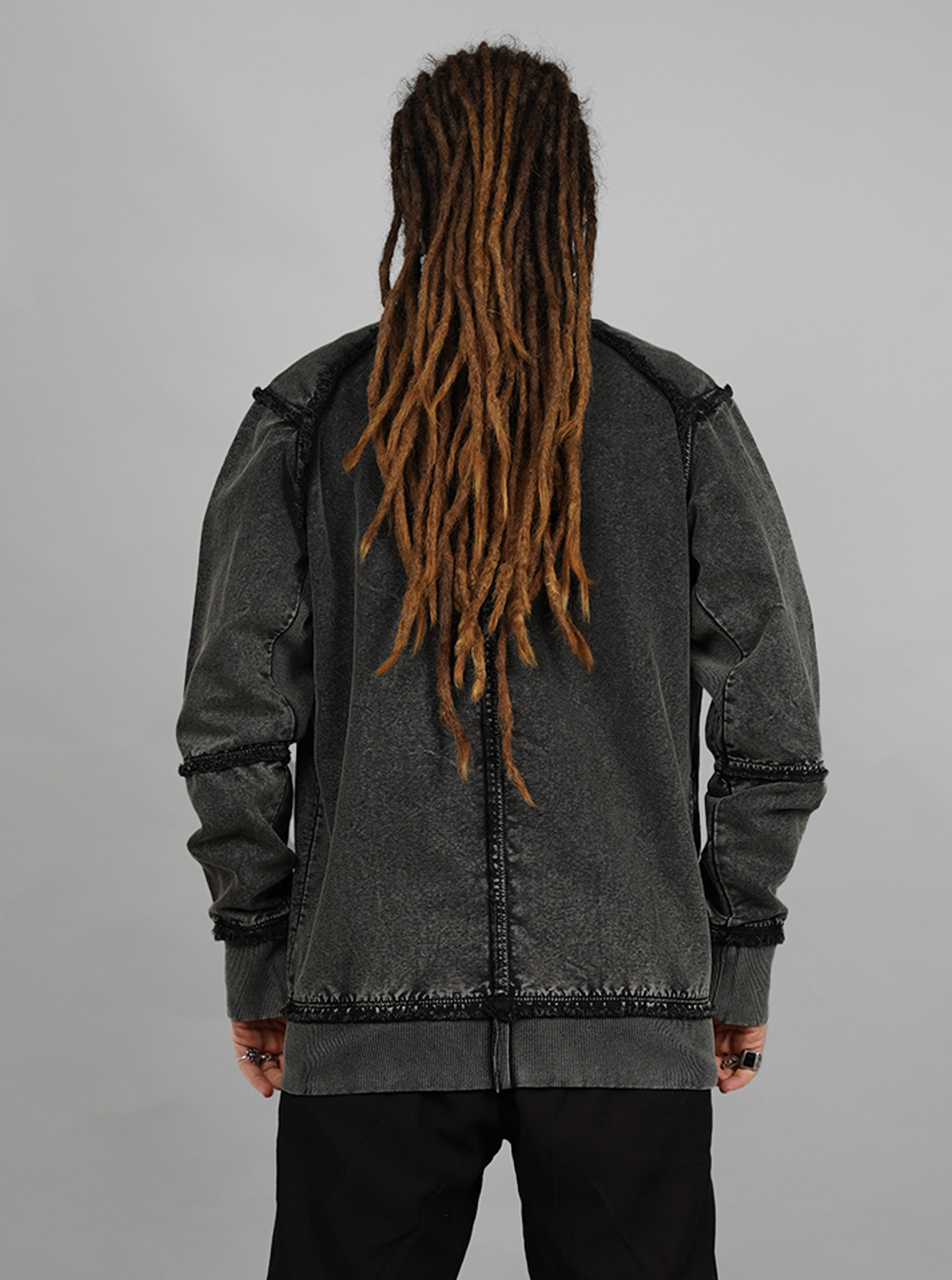 DEXTER JACKET ACID WASH BLACK