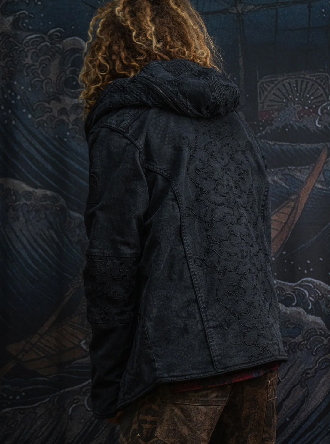 YACXI Denim Stretchy Jacket DRAGONS IKARO