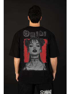Omiki Graffiti Oversized Tee BLACK