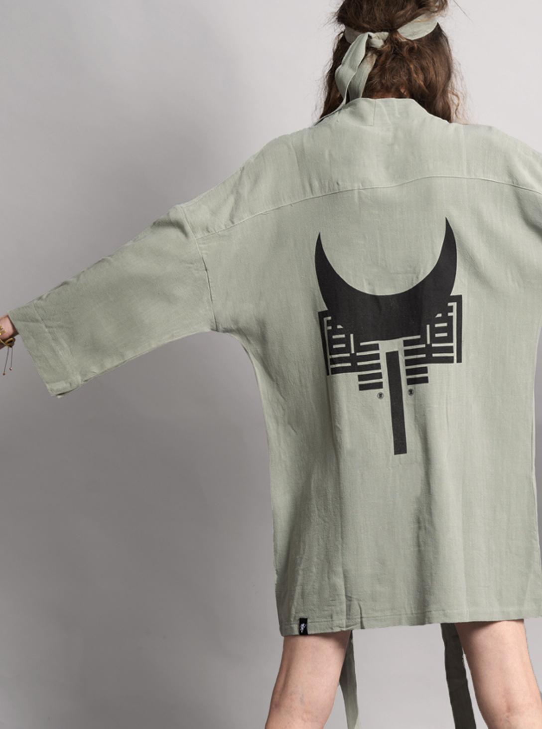 HOSHI WOMEN MIDI KIMONO BRUSHED GREY