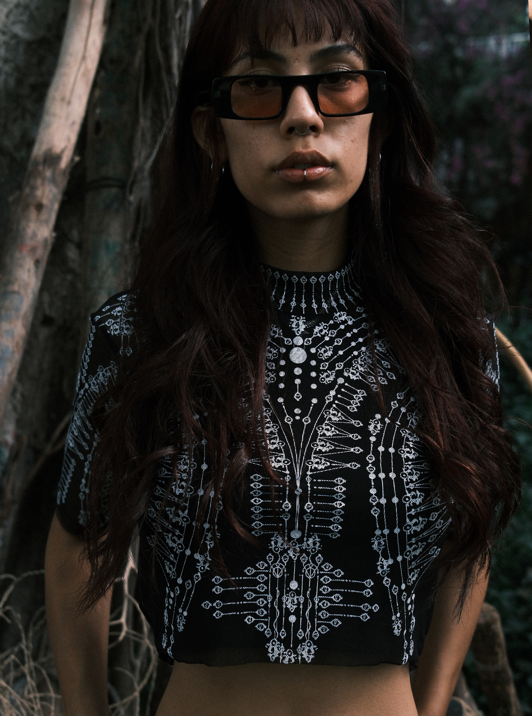 Maeve Black Mesh Top 